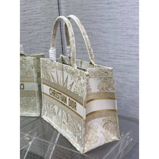 Replica Borsa tote Dior media a libro Rêve d'Infini ricamo Oro