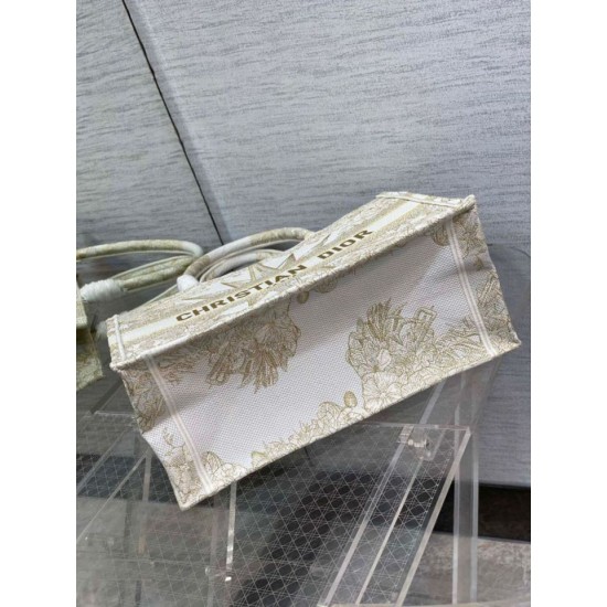 Replica Borsa tote Dior media a libro Rêve d'Infini ricamo Oro