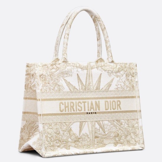 Replica Borsa tote Dior media a libro Rêve d'Infini ricamo Oro