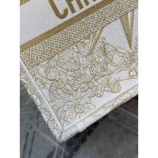 Replica Borsa tote Dior media a libro Rêve d'Infini ricamo Oro