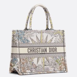 Replica Dior Media Dior Book Tote Multicolor Ricamo Rêve d'Infini Bianco