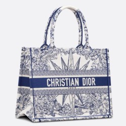 Replica Dior Dior Book Tote media Rêve d'Infini ricamo bianco/blu