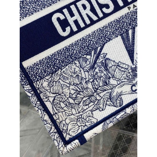 Replica Dior Dior Book Tote media Rêve d'Infini ricamo bianco/blu