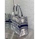 Replica Dior Dior Book Tote media Rêve d'Infini ricamo bianco/blu