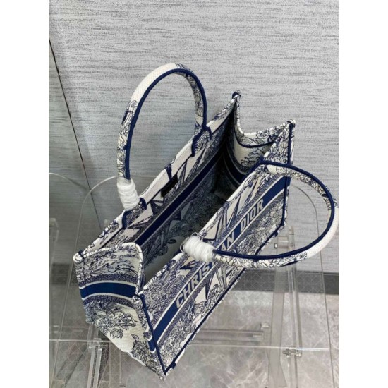 Replica Dior Dior Book Tote media Rêve d'Infini ricamo bianco/blu