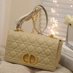 Replica Borsa media Dior Caro Cannage Beige