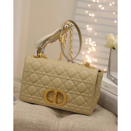 Replica Borsa media Dior Caro Cannage Beige