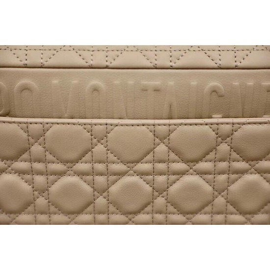 Replica Borsa media Dior Caro Cannage Beige