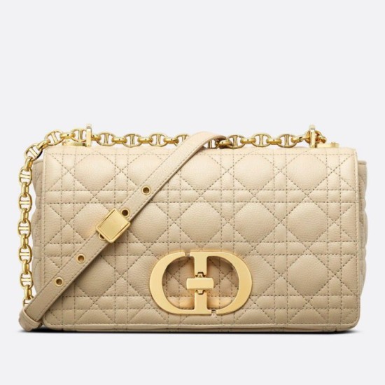 Replica Borsa media Dior Caro Cannage Beige