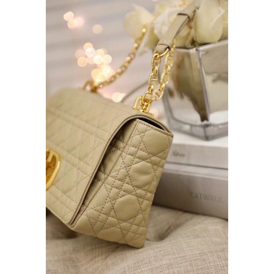 Replica Borsa media Dior Caro Cannage Beige