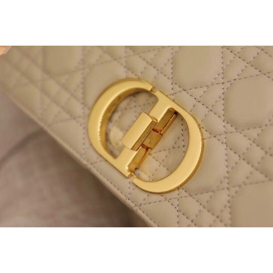Replica Borsa media Dior Caro Cannage Beige