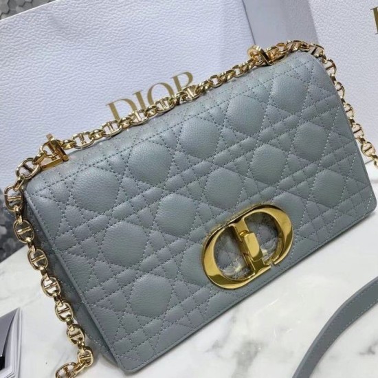 Replica Borsa Dior Caro Media Cannage Grigio