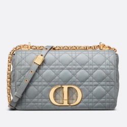 Replica Borsa Dior Caro Media Cannage Grigio
