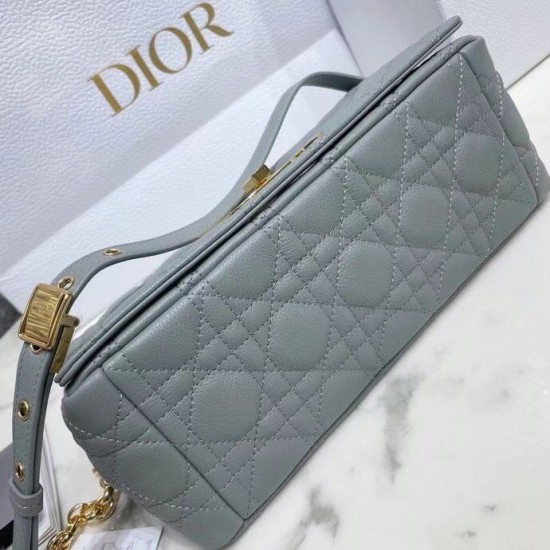 Replica Borsa Dior Caro Media Cannage Grigio