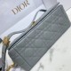 Replica Borsa Dior Caro Media Cannage Grigio