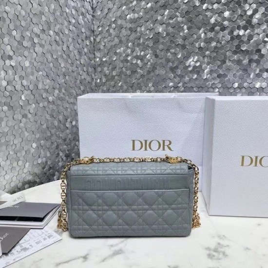 Replica Borsa Dior Caro Media Cannage Grigio