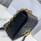 Replica Borsa media Dior Caro Cannage nera