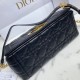 Replica Borsa media Dior Caro Cannage nera