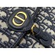 Replica Pochette con catena Dior Bobby East-West Jacquard obliquo blu