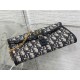 Replica Pochette con catena Dior Bobby East-West Jacquard obliquo blu