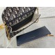 Replica Pochette con catena Dior Bobby East-West Jacquard obliquo blu