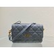 Replica Pouch Dior Caro Cannage Blu