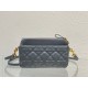 Replica Pouch Dior Caro Cannage Blu