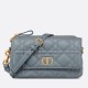Replica Pouch Dior Caro Cannage Blu