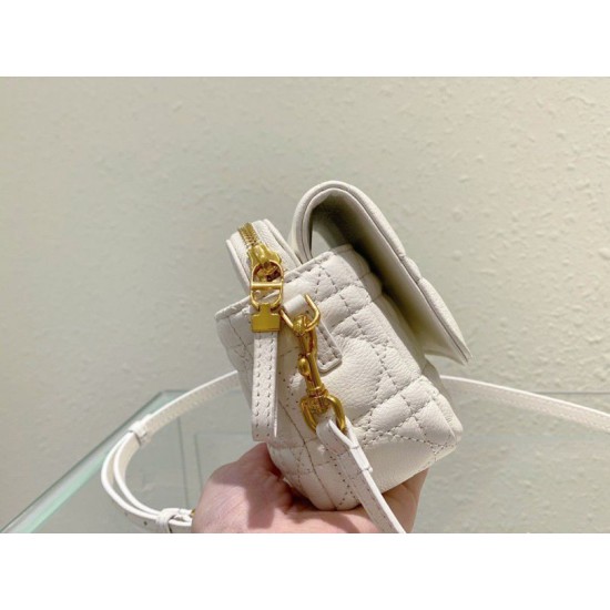 Replica Pochette Dior Caro Cannage Bianca