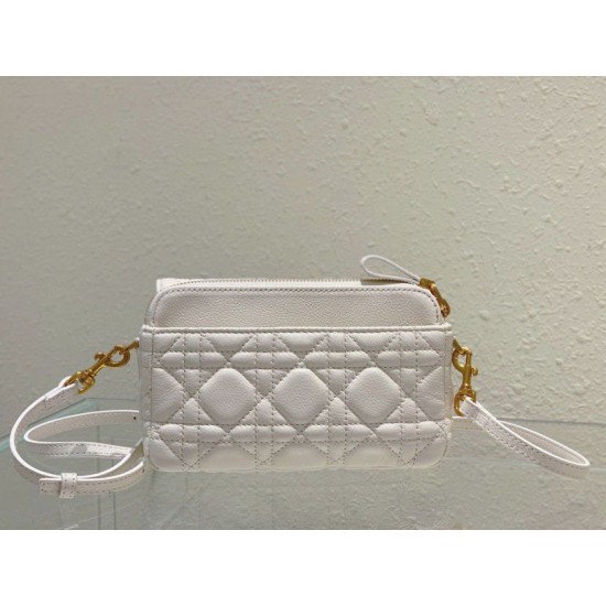 Replica Pochette Dior Caro Cannage Bianca