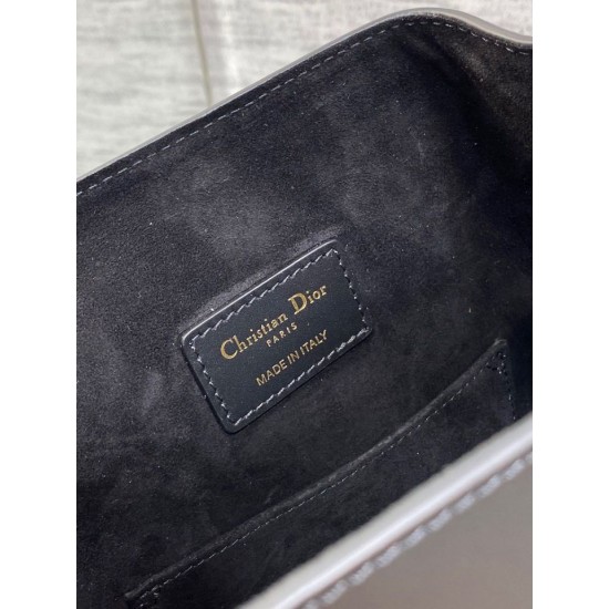 Replica Borsa a secchiello media Dior C'est Saddle in pelle di vitello nera