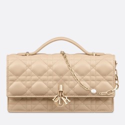 Replica Borsa Dior Miss Dior Mini Cannage in pelle di agnello Beige