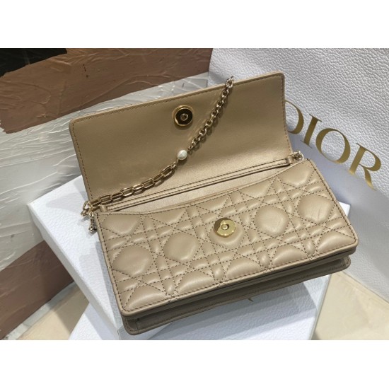 Replica Borsa Dior Miss Dior Mini Cannage in pelle di agnello Beige