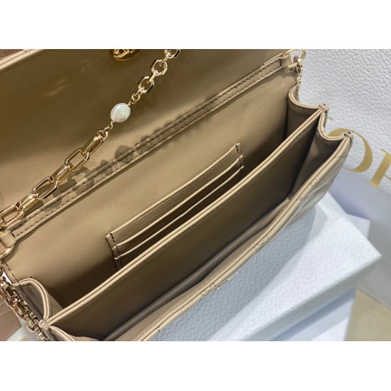 Replica Borsa Dior Miss Dior Mini Cannage in pelle di agnello Beige
