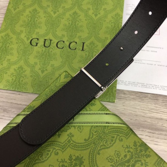 Replica Cintura Gucci GG con fibbia rettangolare 722370 35mm Acciaio Nero Replica Cintura Gucci GG con fibbia rettangolare 722370 35mm Acciaio Nero