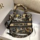 Replica Borsa Dior Medium Lady D-Lite con ricamo Jardin d'Hiver beige