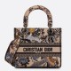 Replica Borsa Dior Medium Lady D-Lite con ricamo Jardin d'Hiver beige