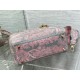 Replica Borsa media Dior Lady D-Lite Toile de Jouy ricamo inverso Grigio / Rosa