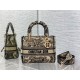 Replica Borsa Dior Medium Lady D-Lite Toile de Jouy Ricamo Marrone