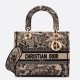 Replica Borsa Dior Medium Lady D-Lite Toile de Jouy Ricamo Marrone