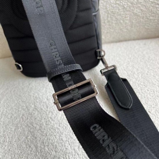 Replica Borsa a tracolla Dior Mini Rider CD Diamond Canvas nera Replica Borsa a tracolla Dior Mini Rider CD Diamond Canvas nera