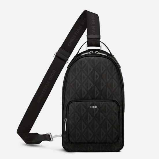 Replica Borsa a tracolla Dior Mini Rider CD Diamond Canvas nera Replica Borsa a tracolla Dior Mini Rider CD Diamond Canvas nera