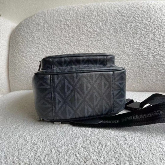 Replica Borsa a tracolla Dior Mini Rider CD Diamond Canvas nera Replica Borsa a tracolla Dior Mini Rider CD Diamond Canvas nera
