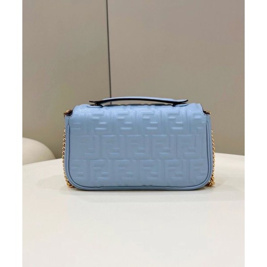 Replica Borsa Midi Fendi Baguette Chain Nappa Blu