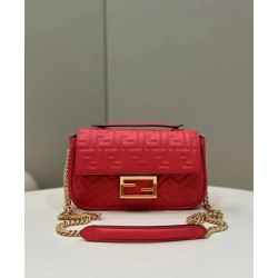 Replica Borsa Midi Fendi Baguette Chain Nappa Rossa