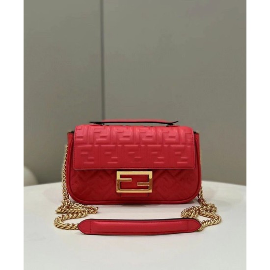 Replica Borsa Midi Fendi Baguette Chain Nappa Rossa