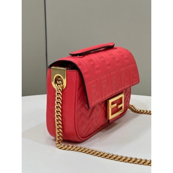 Replica Borsa Midi Fendi Baguette Chain Nappa Rossa