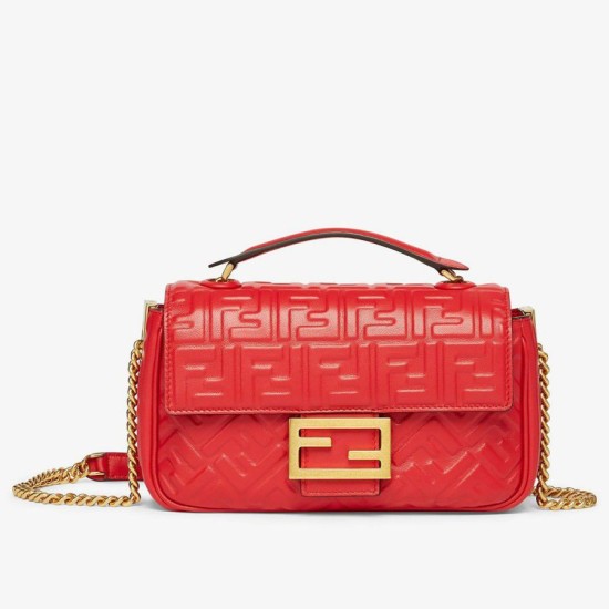 Replica Borsa Midi Fendi Baguette Chain Nappa Rossa
