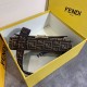 Replica Borsa grande Fendi Baguette in tessuto FF con finiture nere