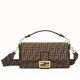 Replica Borsa grande Fendi Baguette in tessuto FF con finiture nere